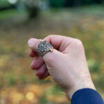 Alp Arslan ring, falcon and star model - 925 silver