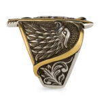 Alp Arslan ring, falcon and star model - 925 silver