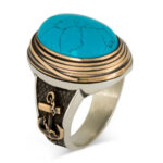 Barbaros ring with turquoise stone - silver 925