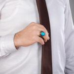 Barbaros ring with turquoise stone - silver 925