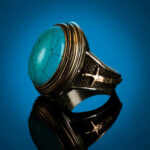 Barbaros ring with turquoise stone - silver 925