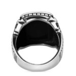 Eagle ring with black onyx stone - 925 silver