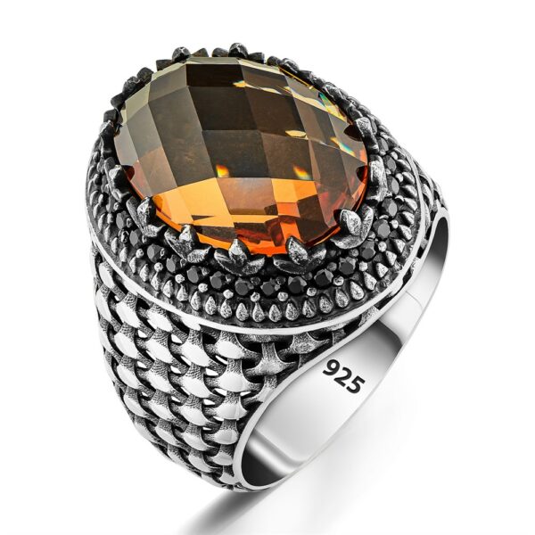 Men's ring with zultanite stone - silver 925