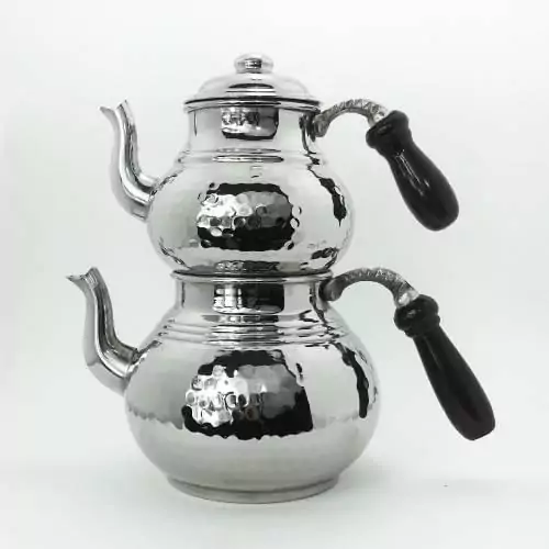 اباريق شاي عثمانية مزدوجة فضة