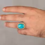 Silver ring decorated with turquoise stone, original caliber 925. Fast shipping to all parts of the world from Bashasaray within 3 to 5 days.