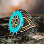 925 silver ring with turquoise stone, original, distinctive and unique. Fast shipping to all parts of the world from Bashasaray within 3 to 5 days. Order now and it will be delivered to your door