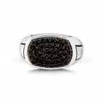 925 silver rectangular ring with black stones. Fast shipping to all parts of the world from Bashasaray within 3 to 5 days. Order now and it will be delivered to your door