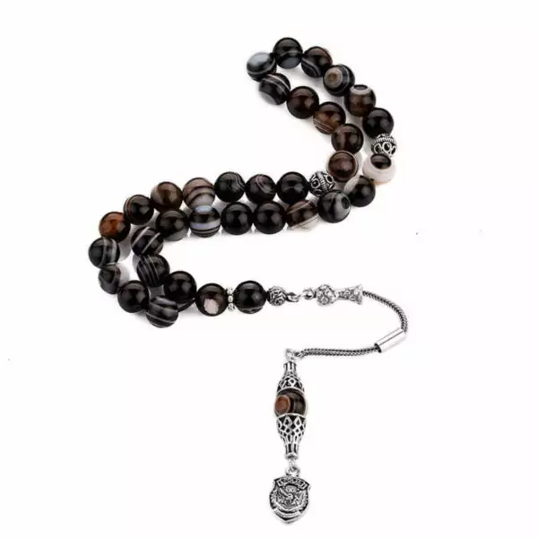 925 silver Soleimani agate rosary