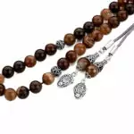 925 silver Madagascar agate rosary with double tassels