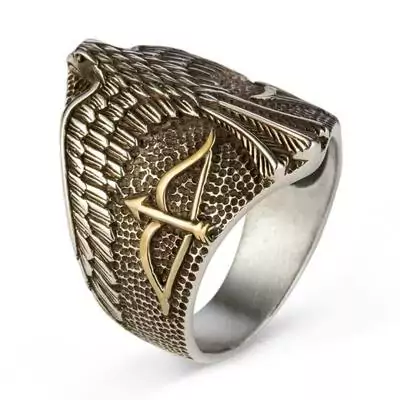 Alp Arslan ring, Falcon model - 925 silver. Fast shipping to all parts of the world from Bashasaray within 3 to 5 days. Order now and it will be delivered to your door