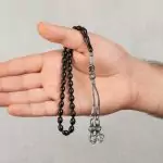 Olto stone rosary barley love story - silver tassel