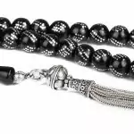 Dotted Alto Stone Rosary - Silver Tassel