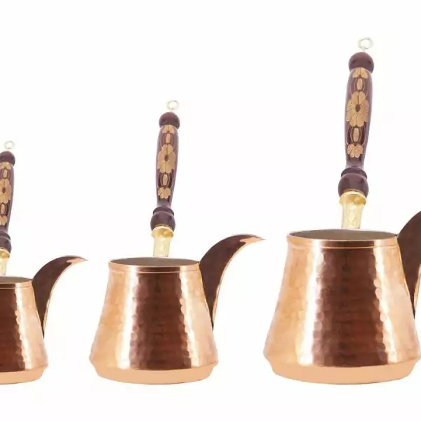 Turkish coffee pot - set of 3 pieces - different colors